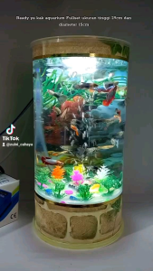 ( JUMBO ) Fullset Aquarium Mini Dilengkapi Mesin Oksigen√ Lampu Colokan Listrik 3wat√ ( Real pict )