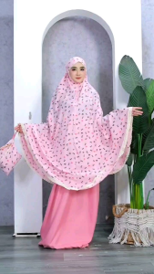 Mukena Poli Rayon Motif Pita Cantik & Terbaru Lembut Adem