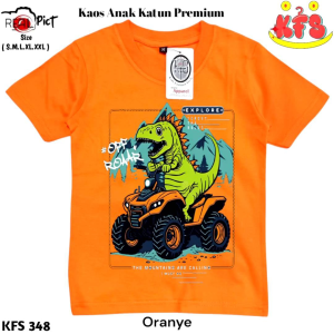 KFS 348 Baju Kaos Dino Jeep Off Roar Explore Anak Laki-laki Perempuan Bahan Katun