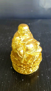 Tượng Phật Di Lặc ngồi tòa sen để thờ cúng hoặc để xe ô tô cao 8cm.
