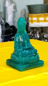 Tượng Phật Quan Âm Bồ Tát ngồi trên đài sen đế vuông thờ cúng hoặc để xe ô tô cao cấp cao 12cm