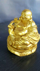 Tượng Phật Di Lặc ngồi tòa sen để thờ cúng hoặc để xe ô tô : cao 12cm.