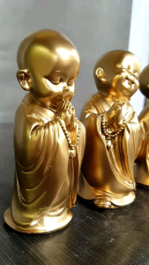 Tượng 3 chú tiểu ( bộ 3 tượng) an lạc và hoan hỷ cao 12cm