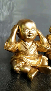 Tượng Tam Không ( bộ 3 tượng) Không nghe không thấy và không nói trang trí để xe ô tô cao: 10cm.