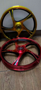 ล้อแม็ก FINO/MIO/NOUVO/NOUVO-MX/MIO115 (จานดิส 4รู) ลายเดิม ขอบ14" สีทอง และสีแดง ล้อแม็กมีโอ ฟีโน่