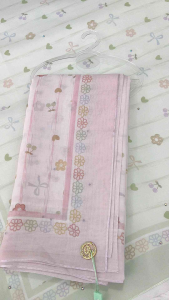 Bawal cotton premium digital print Cherry Ribbon Bunga Comel 45”inch with tag and batu tabur yang kukuh