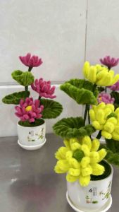 Chậu hoa sen mini cao 20cm ngang 13cm trang trí nhà cửa lọ bình trang trí đèn & trang trí