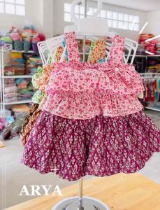 ชุดไทยเด็ก (รหัสD84) ชุดออกงาน ชุดสงกรานต์ เสื้อ+กระโปรงผ้าถุง 5-24เดือน น้ำหนัก5-11กิโล ผ้าสีสดสีชัด ผ้าไม่แข็ง สวยงาม ใส่สบายค่ะ งานพร้อมส่งจากไทย