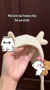 Nón Sừng Hươu Tuần Lộc Tai Mèo Cho Bé Sơ Sinh 0-1 Tuổi - Mũ Cột Dây Đáng Yêu Cho Bé