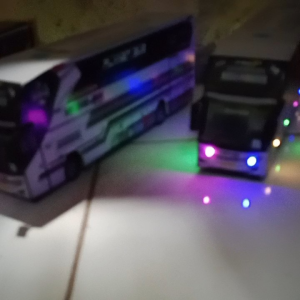 Miniatur Bis Kisd Panda Double Decker & Lampu Telolet