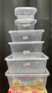 THINWALL KOTAK SQUARE / THINWALL PERSEGI 350ML 500 ML 1000ML 1500ML 2000ML 3000ML KOTAK PENYIMPANAN HARGA PER 5 pcs