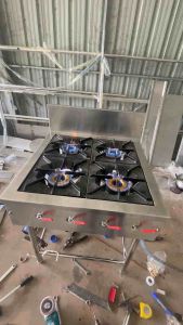 เตาฝรั่ง4หัว สแตนเลส304 แท้ ขนาด 70*70*80 ก*ย*ส(พร้อมส่ง)