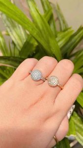 CINCIN GOLD BULAT DILAPISI AKSEN FULL PERMATA ELEGANT SIMPLE TITANIUM ANTI LUNTUR ANTI KARAT AKSESORIS WANITA MODEL TERBARU TERLARIS MODEL KOREA