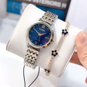 ĐỒNG HỒ NỮ CHÍNH HÃNG CITIZEN EW2537-53L Eco Drive Blue Size 34 Phong Cách Hiện Đại và Sang Trọng