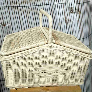 Keranjang piknik - keranjang outdoor - keranjang rotan - keranjang anyaman besar