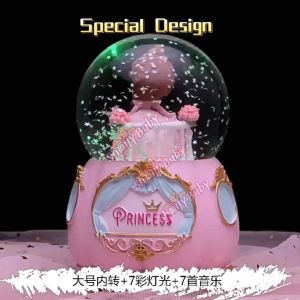 Sweet Princess Crystal Ball Crystal Music Box with Romantic Music & LED Light Changing Birthday Gift 公主驾到水晶球儿童音乐盒