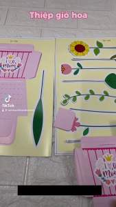 Combo 50 set thiệp giỏ hoa tự làm handmade tặng 8-3 20-10 20-11