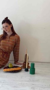 *พร้อมส่ง* Parachuteshop - MARTA polo shirt เสื้อเชิ้ตปกโปโลแขนยาว ผ้ายืดนุ่มนิ่มมี texture ทอริ้วนูน