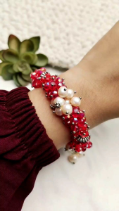 GELANG MUTIARA LOMBOK AIR TAWAR KOMBINASI CRISTAL