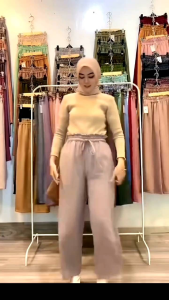 Celana Kulot Wanita Dewasa Jumbo Crinkle Airflow Korean Skirt Muat BB 50-75kg