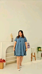 DRESS JUMBO LD 120 LD 130 XXL XXXL DRESS DENIM TERBARU