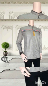 Baju Koko Garis Dada & Kemeja Koko Abu Pita