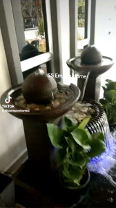 S2 Round 6x3 Ball Feng Shui Water Pond Kolam Air Sandstone Garden Water Feature Balinese 风水流水喷泉瀑布池 Fish Waterfall Home