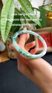 Jadeite bangle/jade bangle 54mm can view and try singapore/grade A type Burmese jade