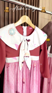 ALISHBA - Gamis Kombinasi - Gamis Terbaru - Model Baju Anak - Baju Gamis Terbaru