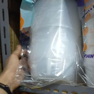Thinwall Bulat Datar Klir 650+Tutup / Cup Pudding / Mangkok Datar Isi 25 Pcs