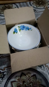 Mangkuk Keramik Motif Bunga Sunbird Isi 6Pcs