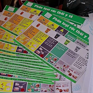 (Decal bóng chống thấm nước) Bảng hướng Dẫn Phân Loại Rác Thải Y Tế. Hình thật sản phẩm kích thước 30x20 cm