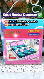 Bonita Sprei Ukuran 160x200x20cm Queen Size Terlaris Motif Menarik Pilihan Bahan Microtex Disperse Halus Lembut Tebal Nyaman Dipakai