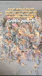 Karet Rambut Jepang Warna Warni Isi -+2000 Gratis Pouch