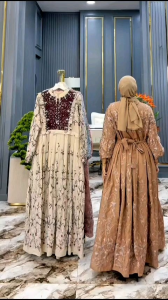 ZIFA FASHION || COD || RANAYA DRESS FREE PASHMINA BY ASOPUROH TERBARU || GAMIS SET KATUN BORDIR MIX  BRUKAT RAJUT SIAP KIRIM || LD 110 PB 140CM || GAMIS MODIS KEKINIAN || *ST