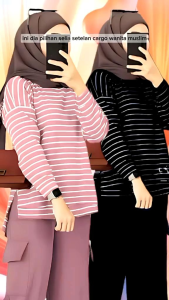 PROMO LEBARAN SETELAN SELIA KOMBINASI CARGO TERBARU//ONE SET WANITA DEWASA