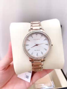 ĐỒNG HỒ NỮ CHÍNH HÃNG CITIZEN FE7043-55A Eco Drive Silhouette Crystal Rose Gold Stainless Steel & Case Ladies