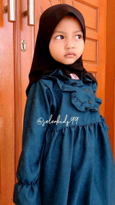 Baju Gamis Anak Perempuan 2-10 Tahun: Dress Linen Muslim Cewek HARIAN BASIC SIMPLE MANASIK WARNA