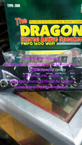 The Dragon Stereo Active Speaker PMPO 1600 Watt dengan input mic dan echo