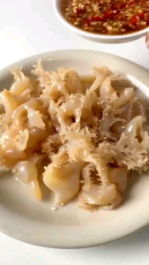 ปิ้งย่าง แมงกะพรุนจืด ส่วนหัวรวมขา พร้อมทาน สะอาด ไม่คาว