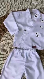 Baju Karate Anak-Anak 1 Set Baju Taekwondow Newborn Photoshoet Property Sabuk Hitam Bahan Katun Adem