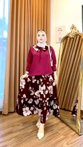 NEW PRILY SET LINEN PREMIUM VIRAL SETELAN ROK WANITA MUSLIMAH KEKINIAN ALLSIZE