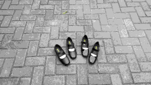 KEYCO - Sepatu Sekolah Paskib / Pantofel Formal Hak 3cm Hitam Matte Pengait Velcro Grace Ladys Shoes size 37-41