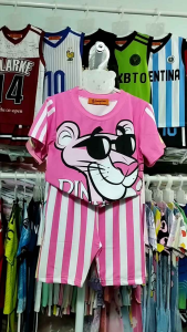 11-45kg A287 Đồ bộ bé gái quần ngố áo ngắn tay thun lạnh in họa tiết hoạt hình thể thao đẹp