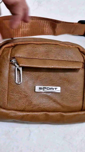 Tas Pinggang Pria Kulit Waisbag Premium Selempang Bahu Kulit Sintetis