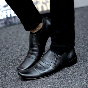 Sepatu Pria Kerja Pantofel Kulit Slop Slip On Hitam Sepatu Formal