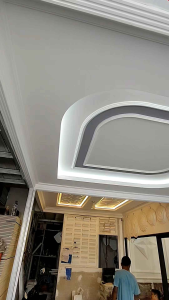 Plafon Gypsum 9 mm + Rangka hollow 04 mm semi