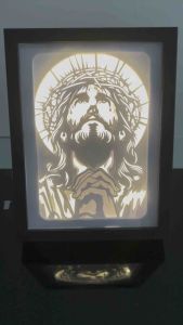 Shadow Box Jesus / night light/ light decor / gifts / wooden frame