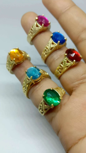 แหวนหัวสี งานทองเหลืองแท้