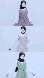 MIDI DRESS TERBARU HAGIA BUSUI BAHAN CRINKEL/DRESS KOREAN STYLE KEKINIAN